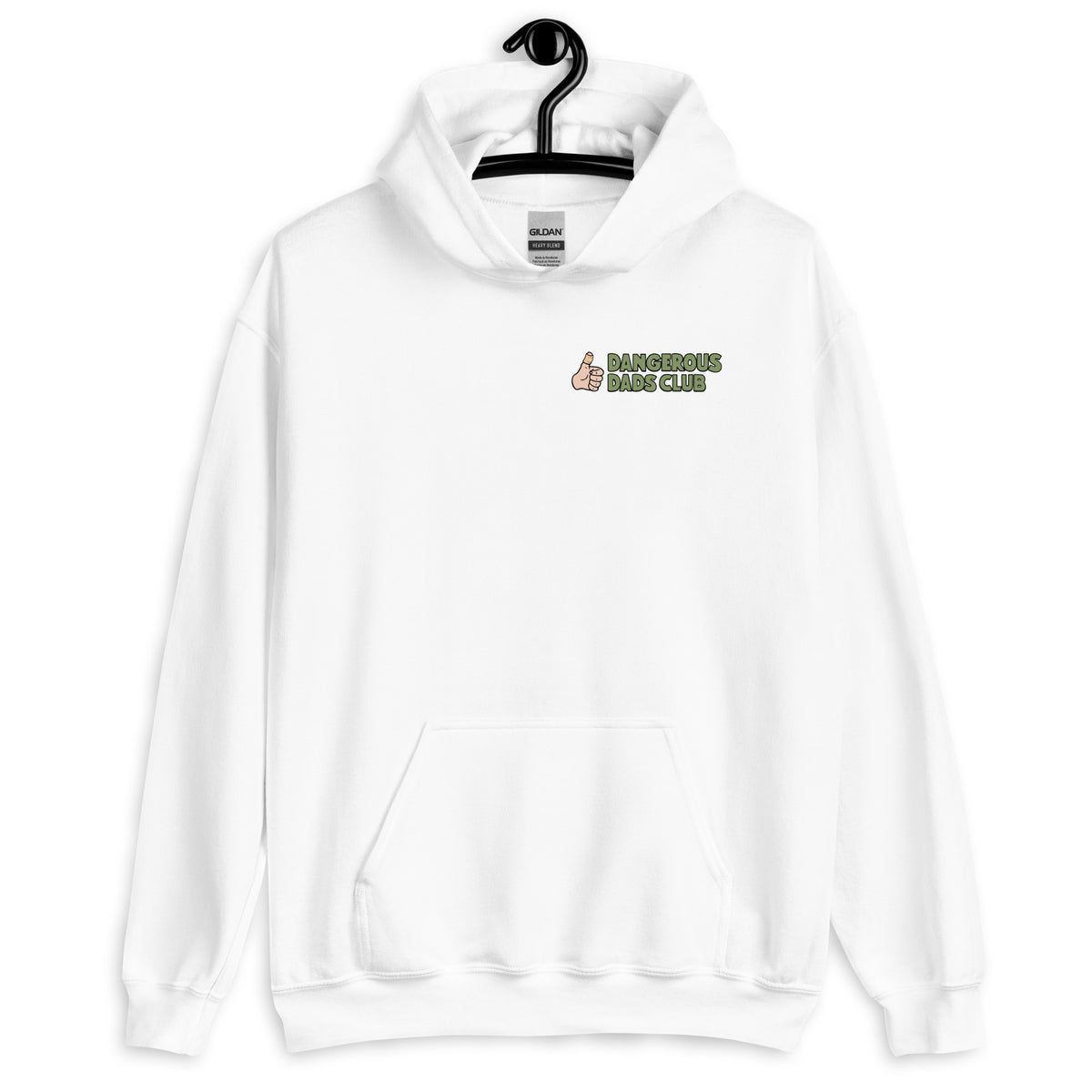 Golf Black Hair Light Skin Tone Glasses Stubble Dad Hoodie
