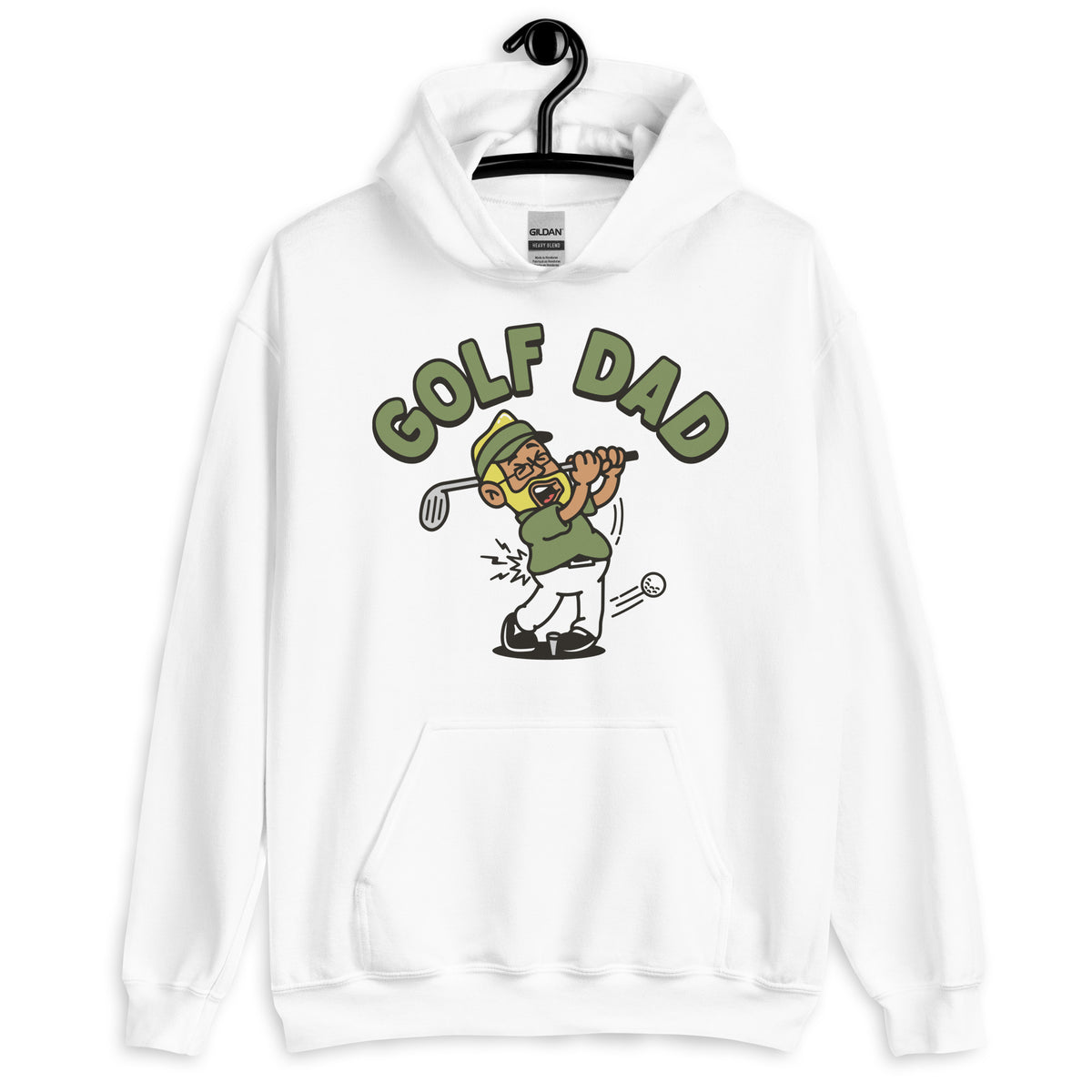 Golf Blond Hair Tan Skin Tone Glasses Beard Dad Hoodie