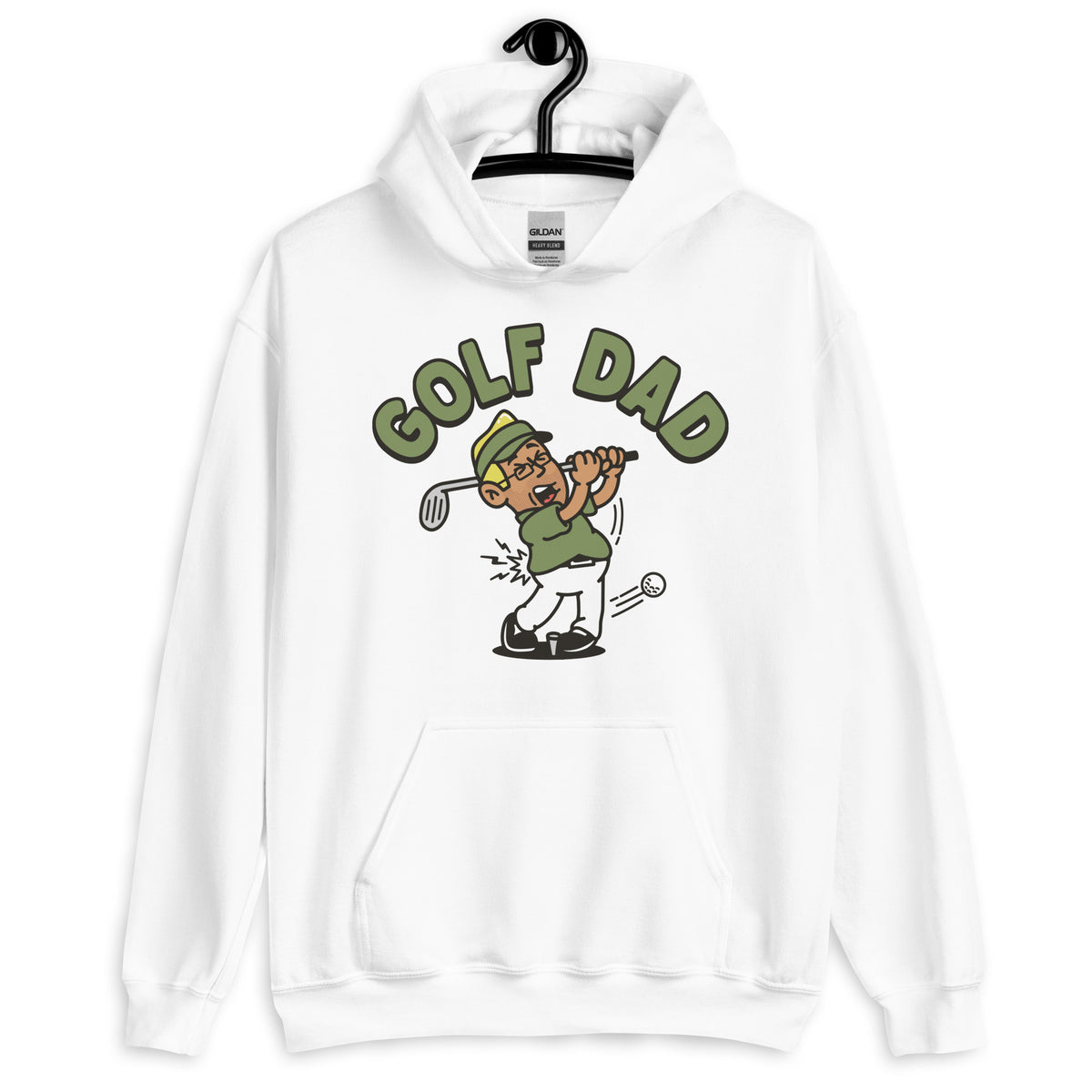 Golf Blond Hair Tan Skin Tone Glasses Stubble Dad Hoodie
