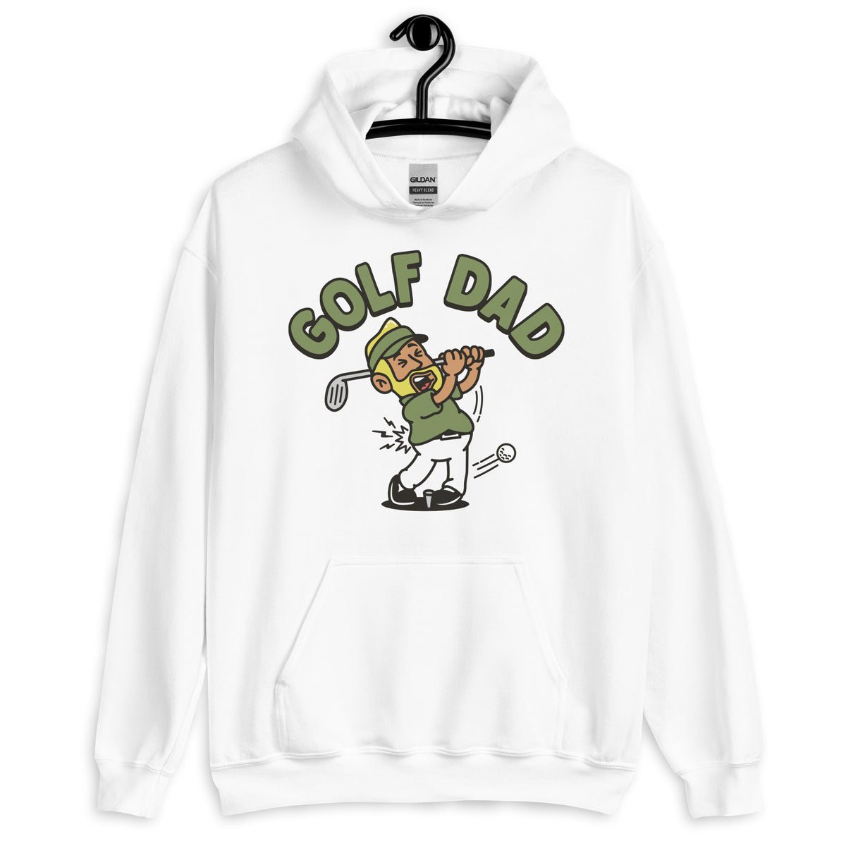 Golf Blond Hair Tan Skin Tone No-Glasses Beard Dad Hoodie