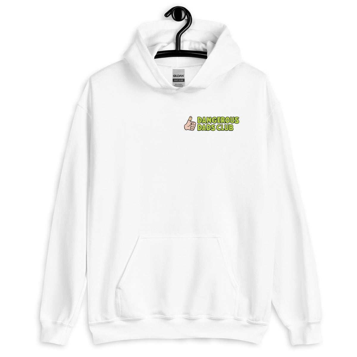 Dangerous Dads Club Hoodie - L.green logo with light thumb