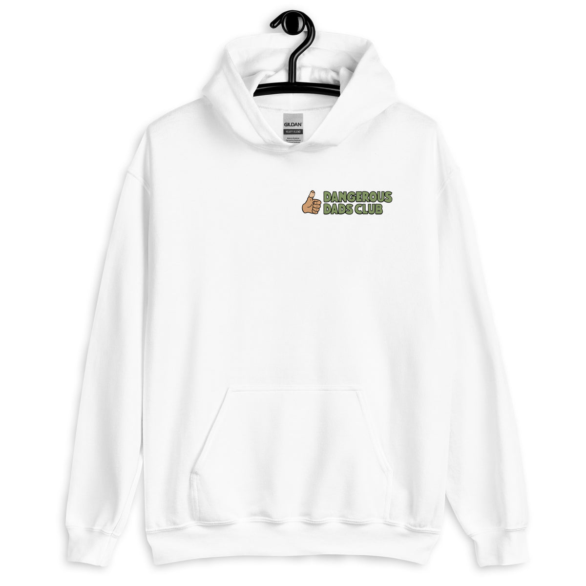 Dangerous Dads Club Hoodie - Green logo with tan thumb
