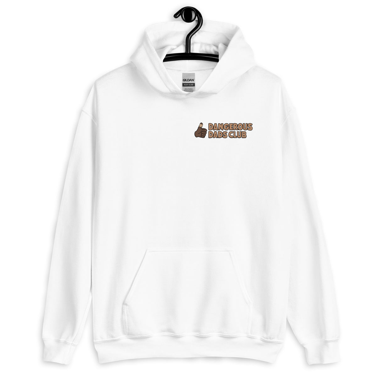 Dangerous Dads Club Hoodie - brown logo with dark thumb