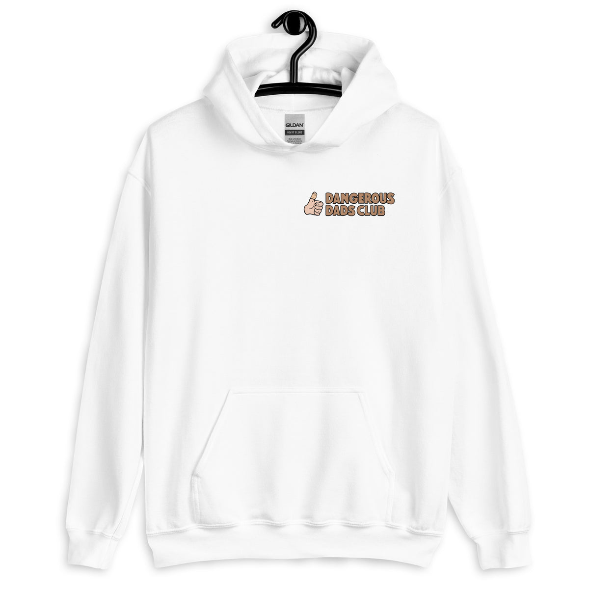 Dangerous Dads Club Hoodie - brown logo with light thumb