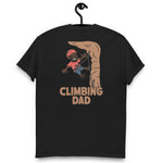 Climbing Black Hair Dark Skin Tone Glasses Beard Dad T-Shirt