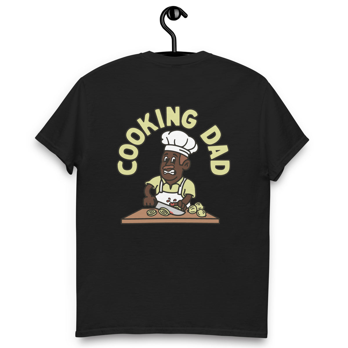 Cooking Brown Hair Dark Skin Tone No-Glasses Moustache Dad T-Shirt