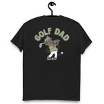 Golf Black Hair Dark Skin Tone Glasses Moustache Dad T-Shirt