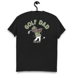 Golf Black Hair Dark Skin Tone No-Glasses Stubble Dad T-Shirt