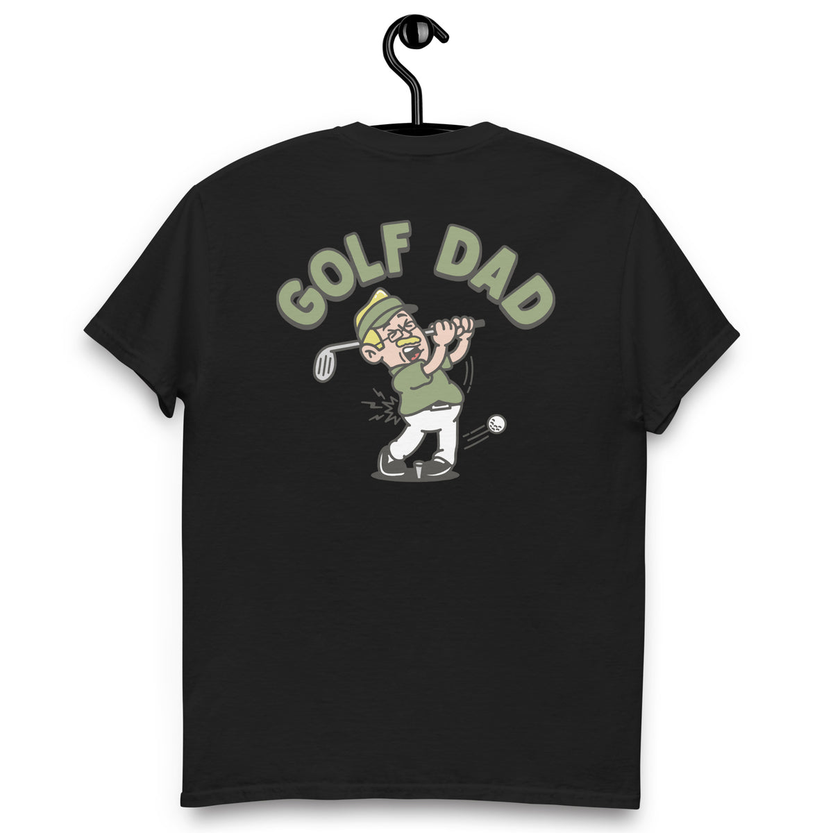 Golf Blond Hair Light Skin Tone Glasses Moustache Dad T-Shirt
