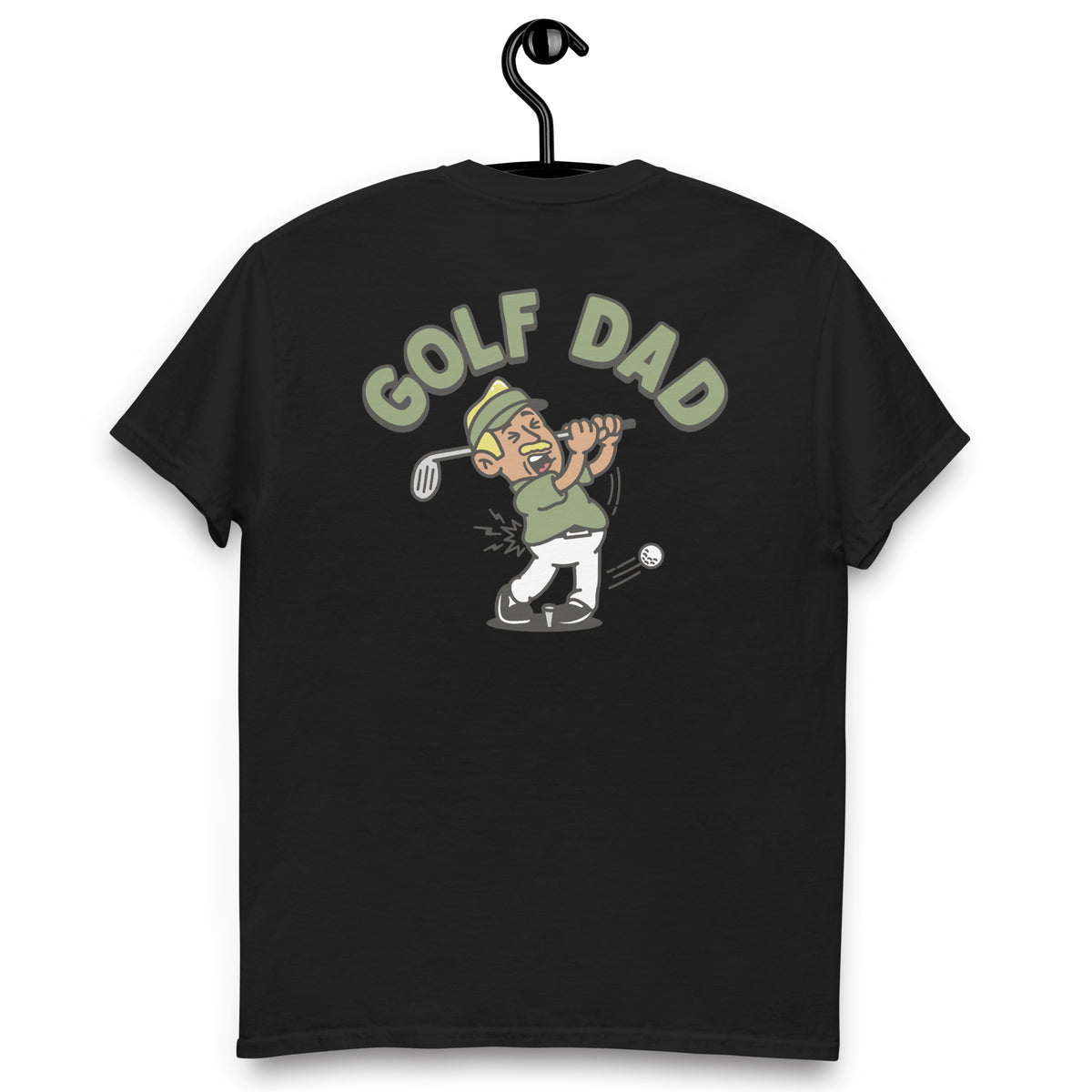 Golf Blond Hair Tan Skin Tone No-Glasses Moustache Dad T-Shirt