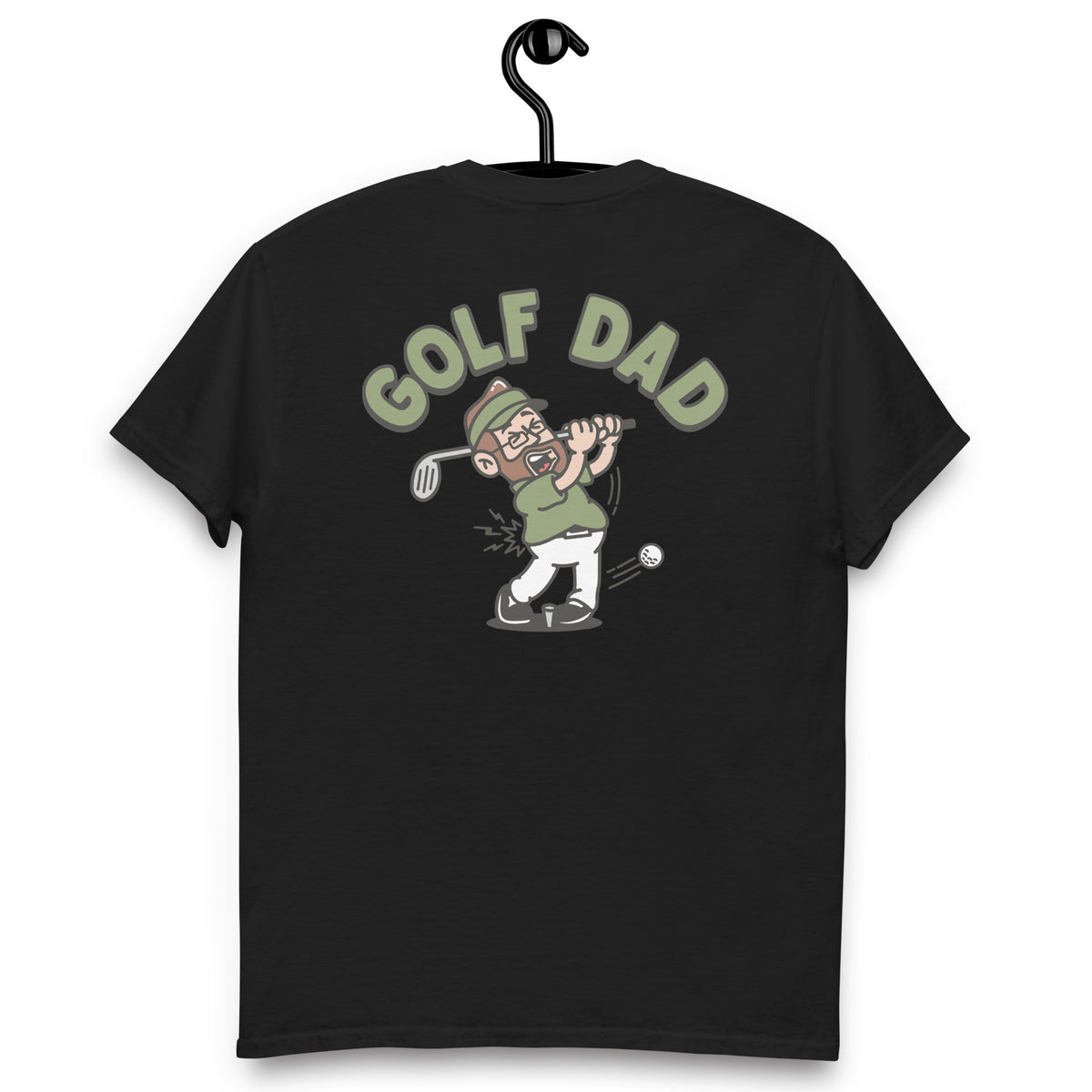 Golf Brown Hair Light Skin Tone Glasses Beard Dad T-Shirt