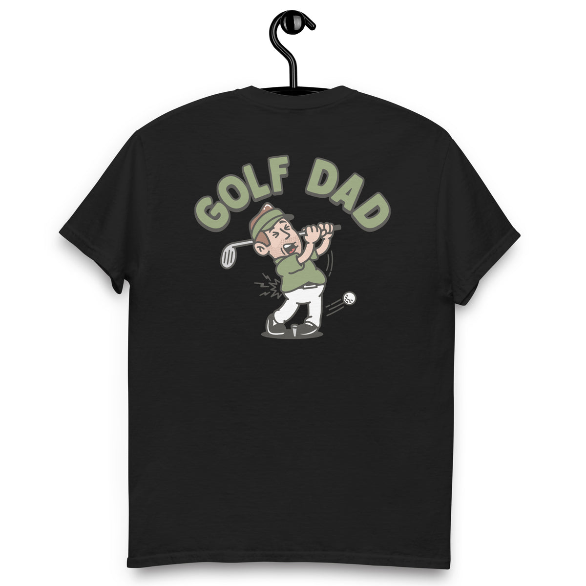 Golf Brown Hair Light Skin Tone No-Glasses Stubble Dad T-Shirt