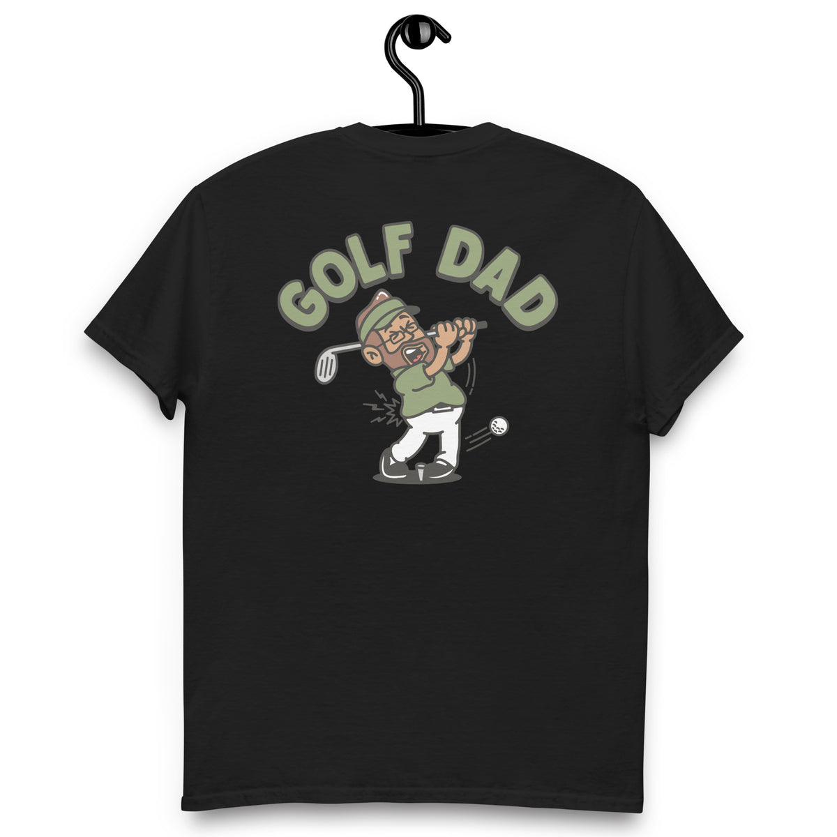 Golf Brown Hair Tan Skin Tone Glasses Beard Dad T-Shirt