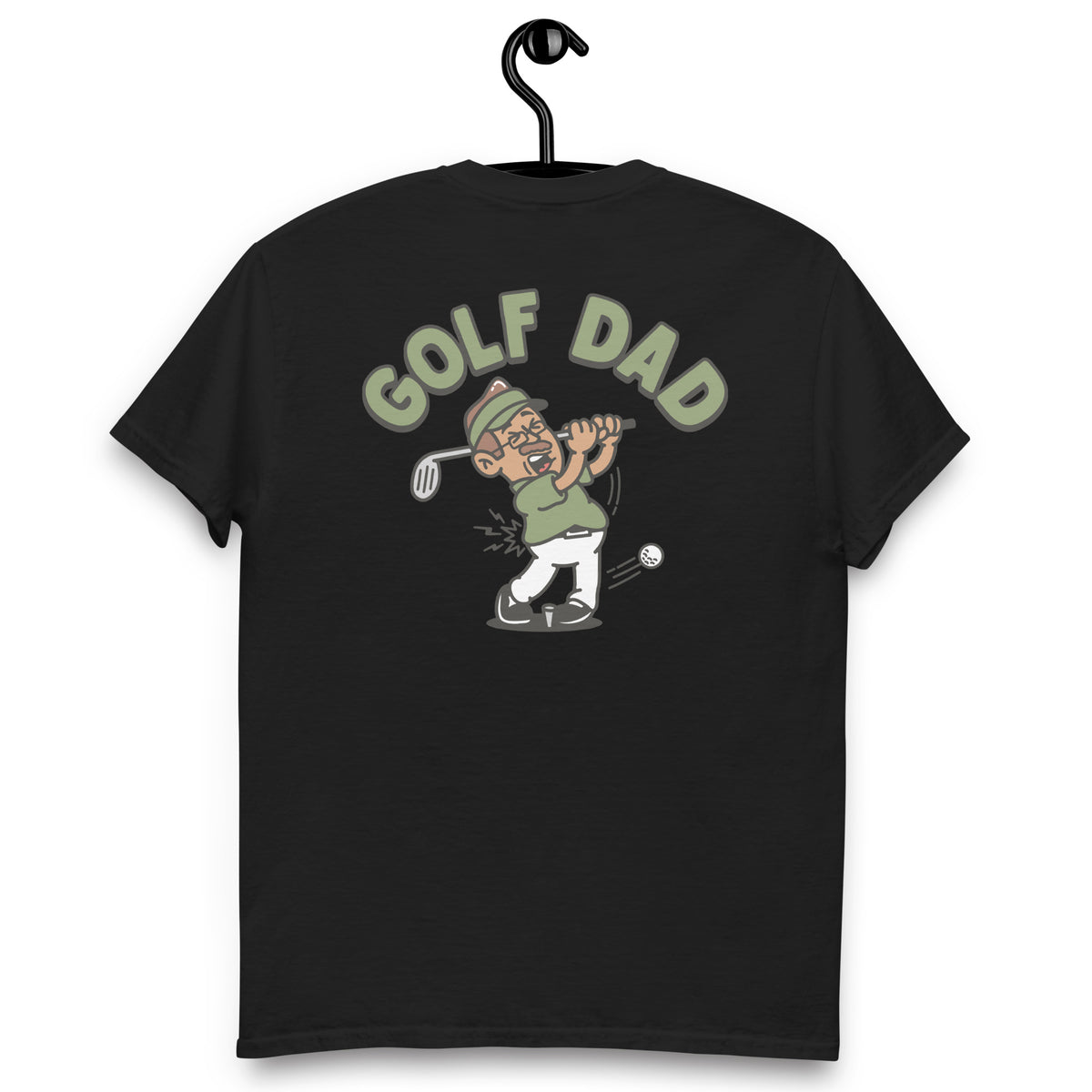 Golf Brown Hair Tan Skin Tone Glasses Moustache Dad T-Shirt