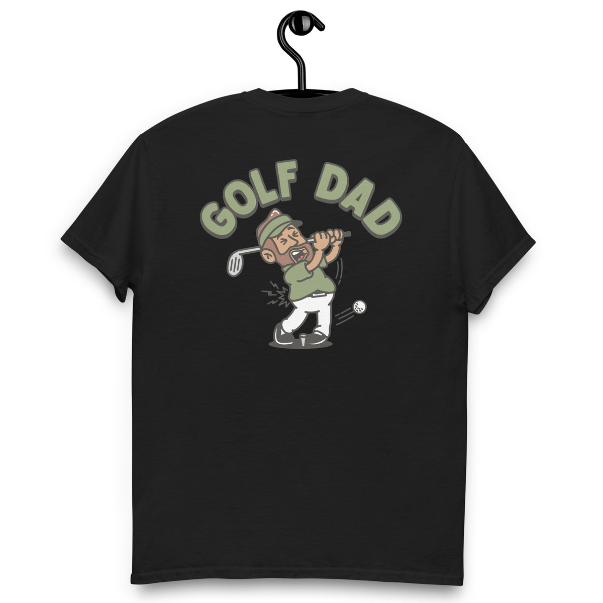 Golf Brown Hair Tan Skin Tone No-Glasses Beard Dad T-Shirt