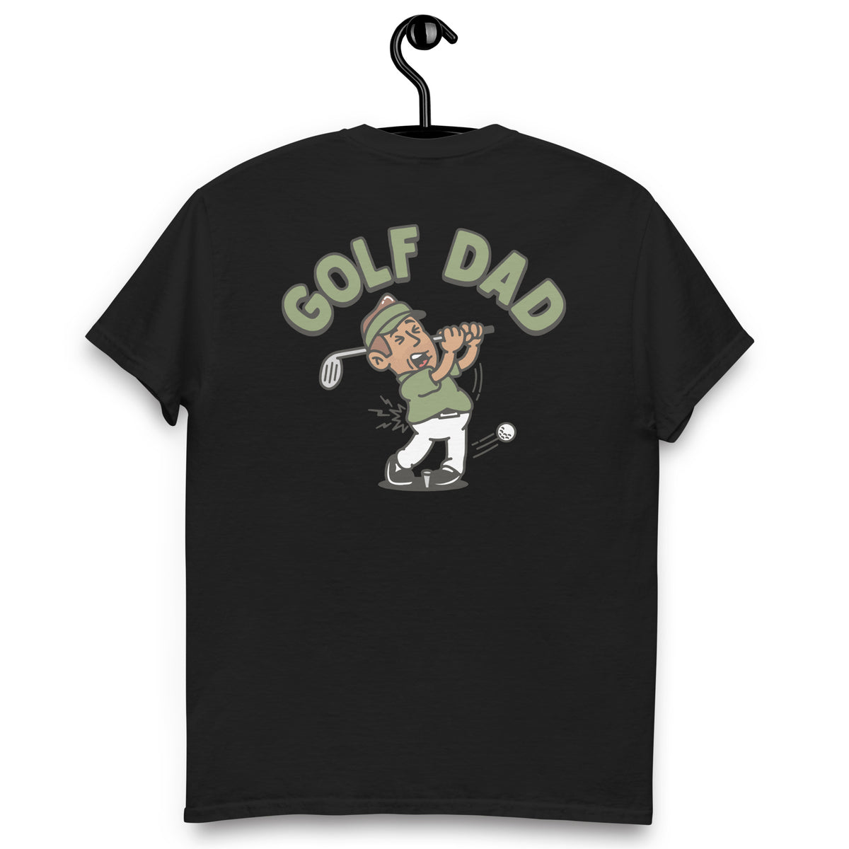 Golf Brown Hair Tan Skin Tone No-Glasses Stubble Dad T-Shirt