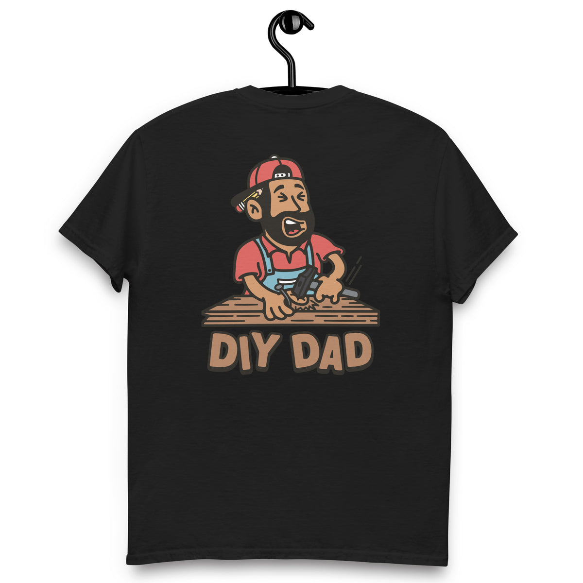 DIY Black Hair Tan Skin Tone No-Glasses Beard Dad T-Shirt