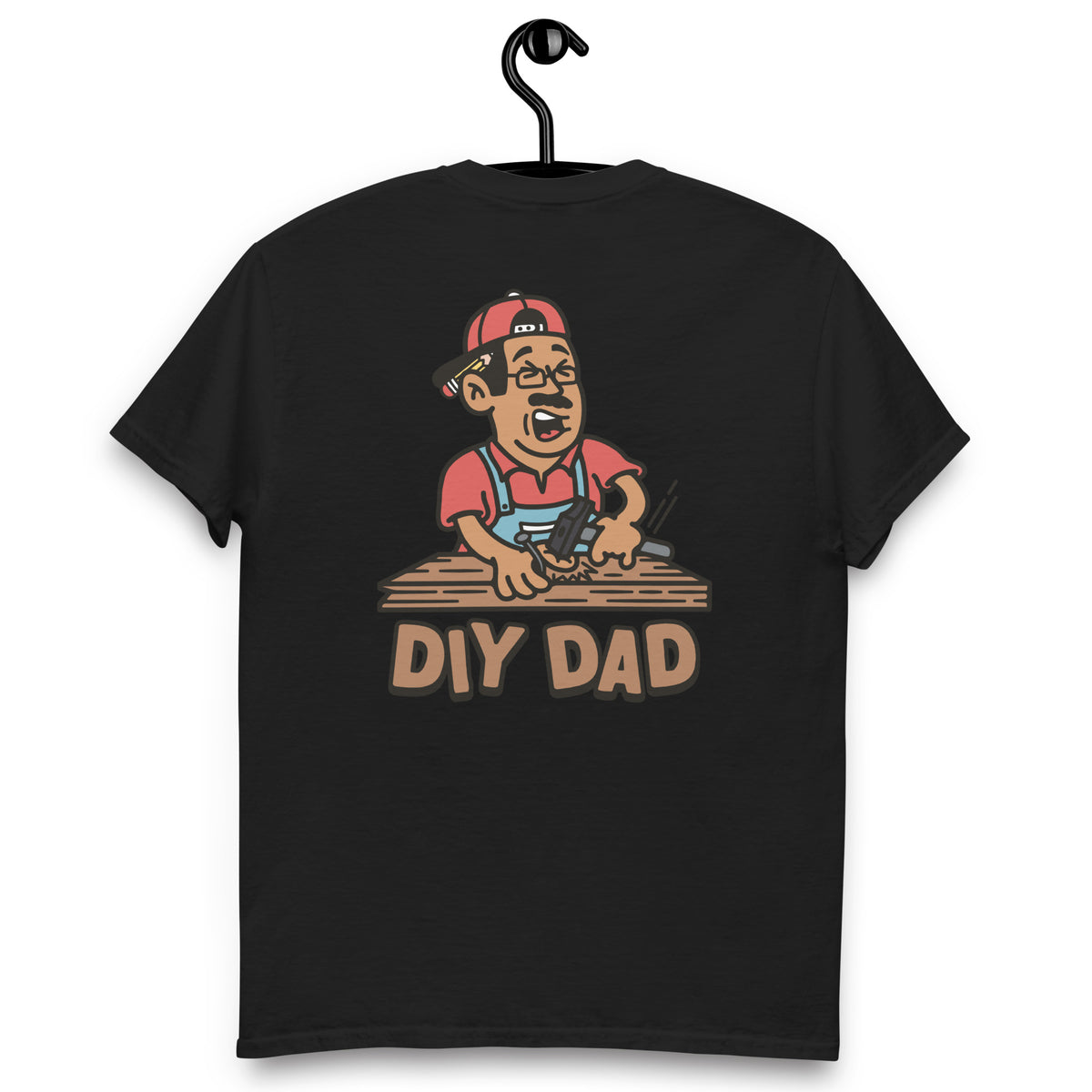 DIY Black Hair Tan Skin Tone Glasses Moustache Dad T-Shirt