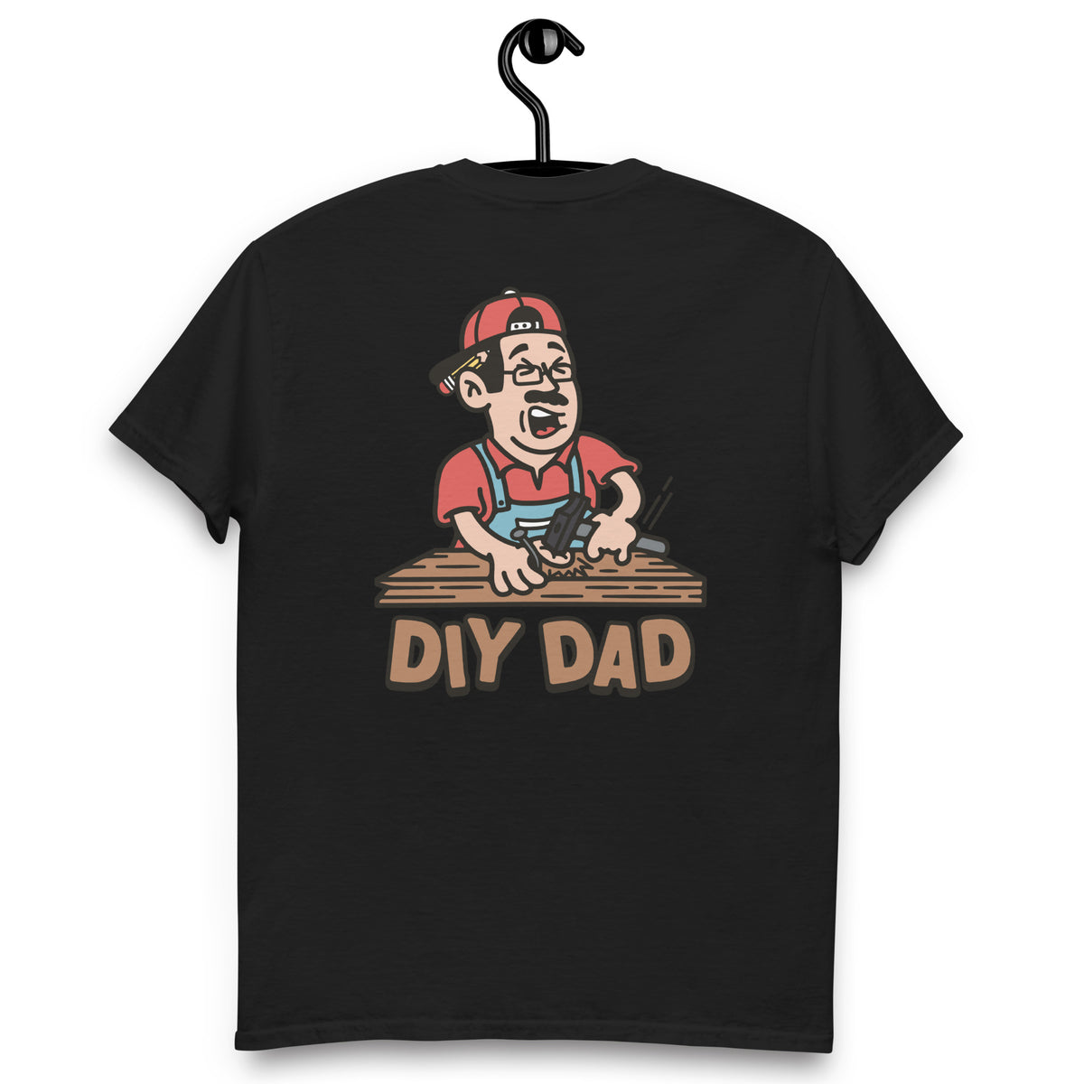 DIY Black Hair Light Skin Tone Glasses Moustache Dad T-Shirt