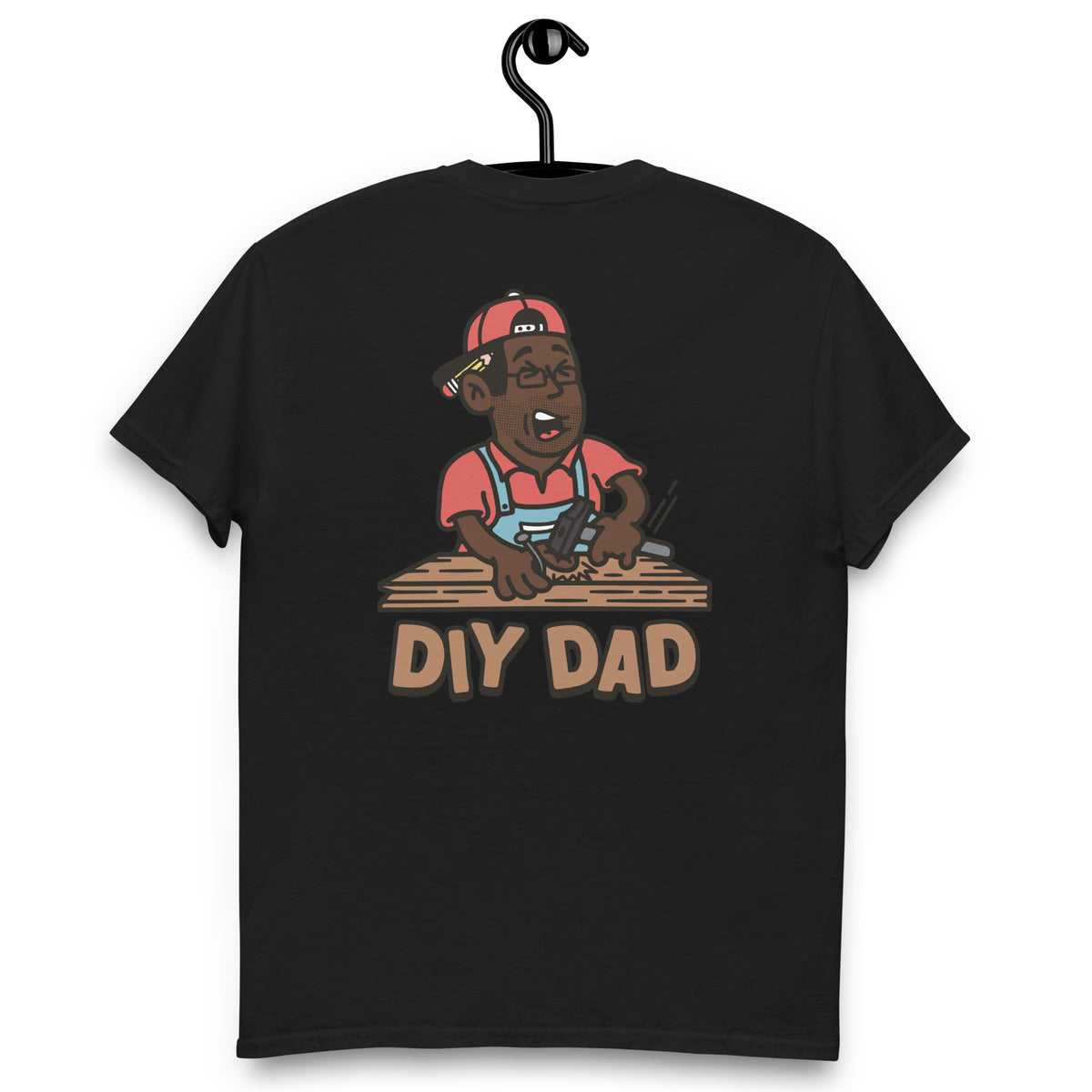 DIY Black Hair Dark Skin Tone Glasses Stubble Dad T-Shirt