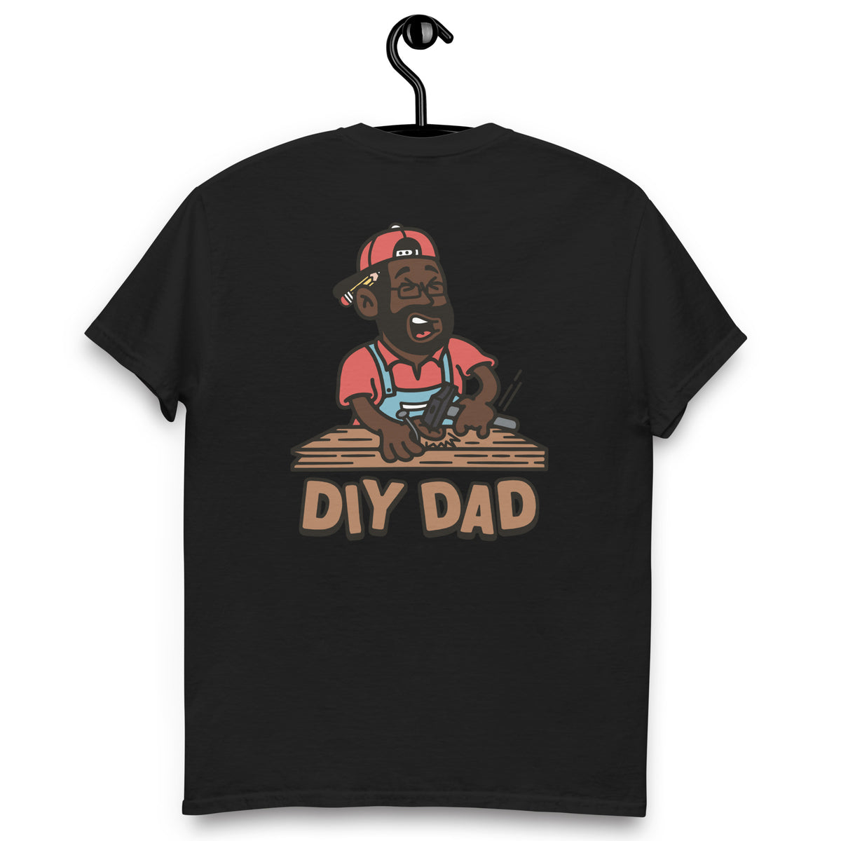 DIY Black Hair Dark Skin Tone Glasses Beard Dad T-Shirt