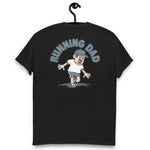 Running Black Hair Light Skin Tone No-Glasses Moustache Dad T-Shirt