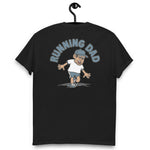 Running Black Hair Tan Skin Tone Glasses Stubble Dad T-Shirt