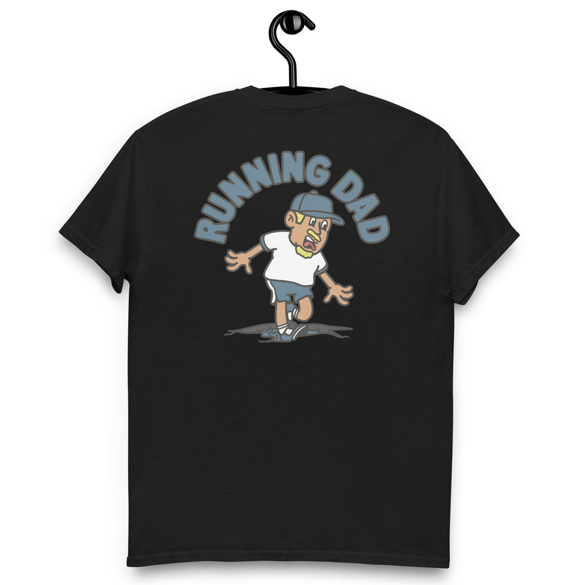 Running Blond Hair Tan Skin Tone No-Glasses Moustache & Chin Beard Dad T-Shirt
