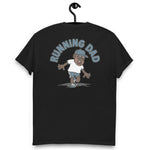 Running Brown Hair Dark Skin Tone Glasses Beard Dad T-Shirt