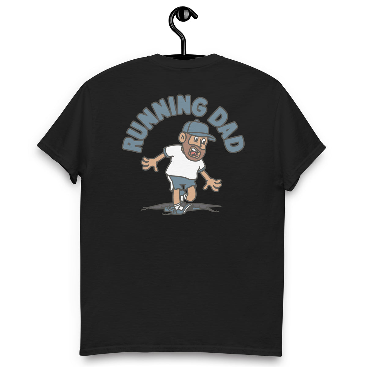 Running Brown Hair Tan Skin Tone No-Glasses Beard Dad T-Shirt