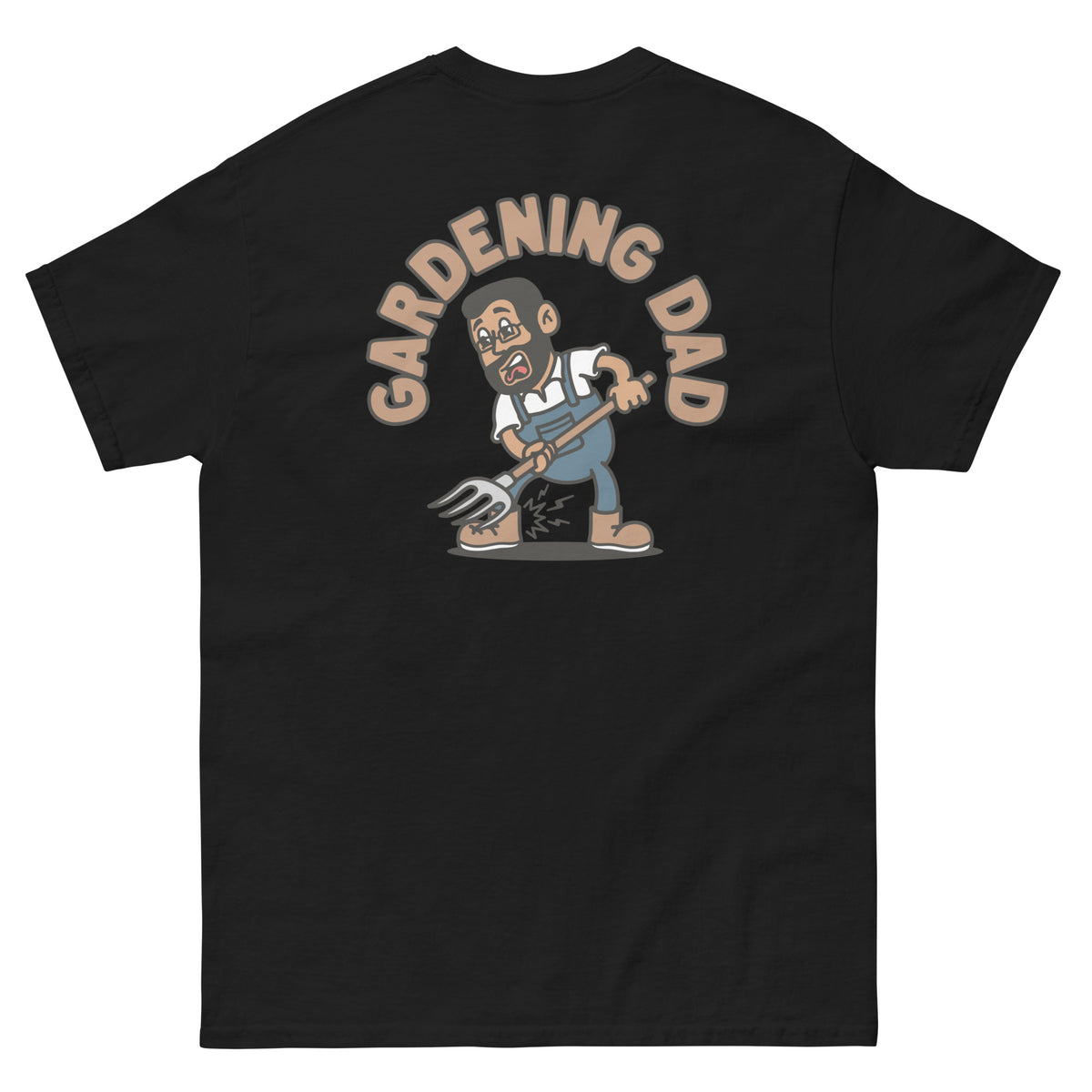 Gardening Black Hair Tan Skin Tone Glasses Short Beard Dad T-Shirt