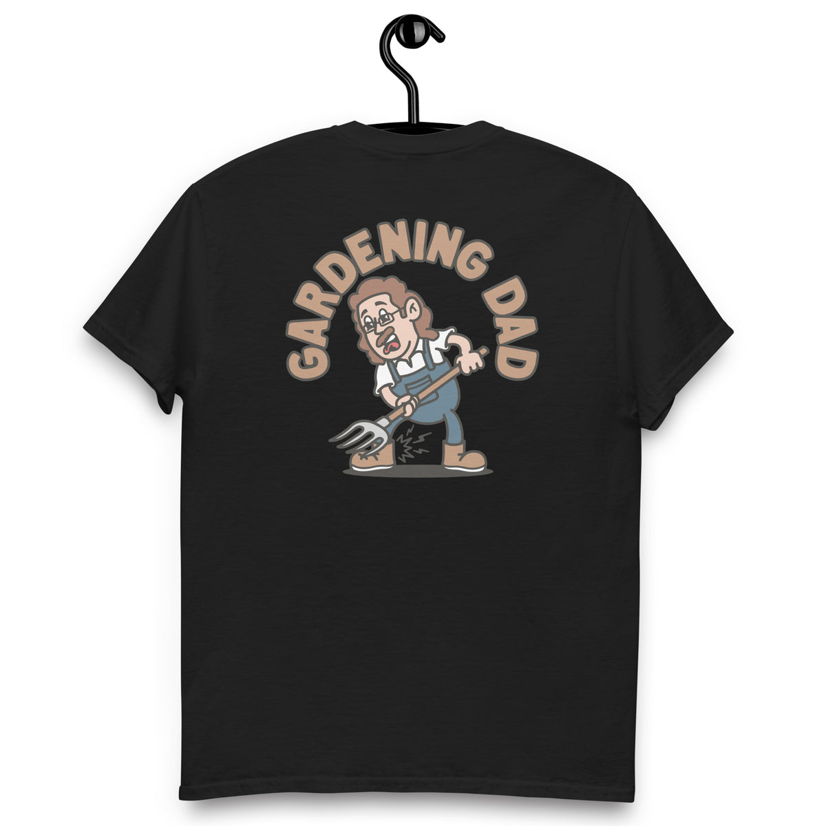 Gardening Brown Hair Light Skin Tone Glasses Long Moustache Dad T-Shirt