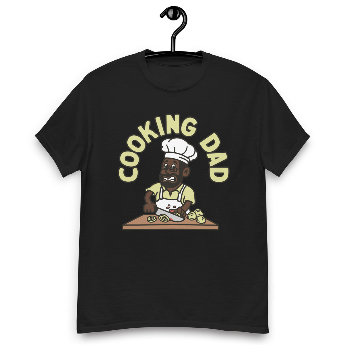 Cooking Black Hair Dark Skin Tone Glasses Beard Dad T-Shirt