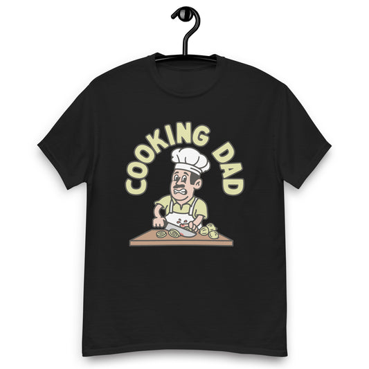 Cooking Black Hair Light Skin Tone No-Glasses Moustache Dad T-Shirt