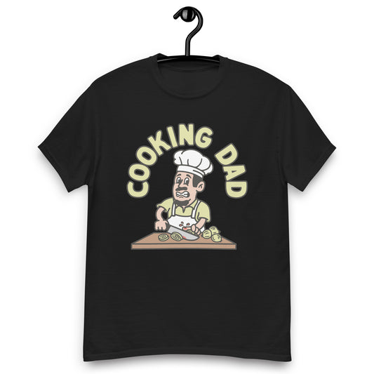 Cooking Black Hair Light Skin Tone No-Glasses Moustache & Chin Beard Dad T-Shirt