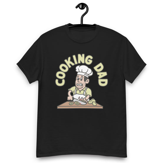 Cooking Black Hair Light Skin Tone No-Glasses Stubble Dad T-Shirt