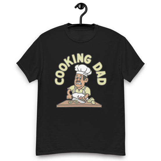 Cooking Black Hair Tan Skin Tone No-Glasses Moustache Dad T-Shirt