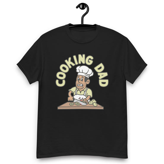 Cooking Black Hair Tan Skin Tone No-Glasses Stubble Dad T-Shirt