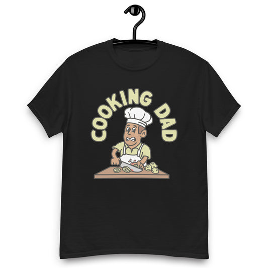 Cooking Brown Hair Tan Skin Tone No-Glasses Stubble Dad T-Shirt