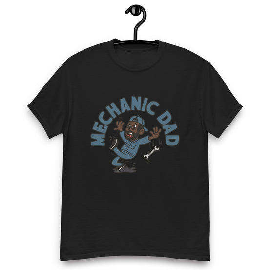 Mechanic Black Hair Dark Skin Tone Glasses Beard Dad T-Shirt