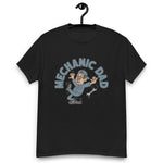 Mechanic Black Hair Tan Skin Tone Glasses Moustache Dad T-Shirt