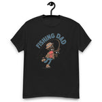 Fishing Black Hair Dark Skin Tone Glasses Beard Dad T-Shirt