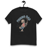 Fishing Black Hair Dark Skin Tone No-Glasses Moustache Dad T-Shirt