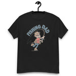 Fishing Black Hair Light Skin Tone Glasses Stubble Dad T-Shirt