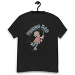 Fishing Black Hair Light Skin Tone No-Glasses Beard Dad T-Shirt