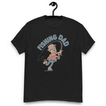 Fishing Black Hair Tan Skin Tone No-Glasses Moustache Dad T-Shirt