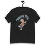 Fishing Black Hair Tan Skin Tone No-Glasses Stubble Dad T-Shirt