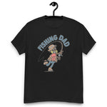 Fishing Blond Hair Dark Skin Tone Glasses Beard Dad T-Shirt