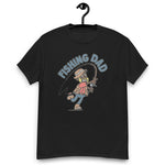 Fishing Blond Hair Dark Skin Tone No-Glasses Beard Dad T-Shirt