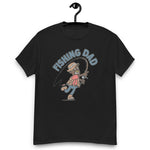 Fishing Blond Hair Dark Skin Tone No-Glasses Moustache Dad T-Shirt